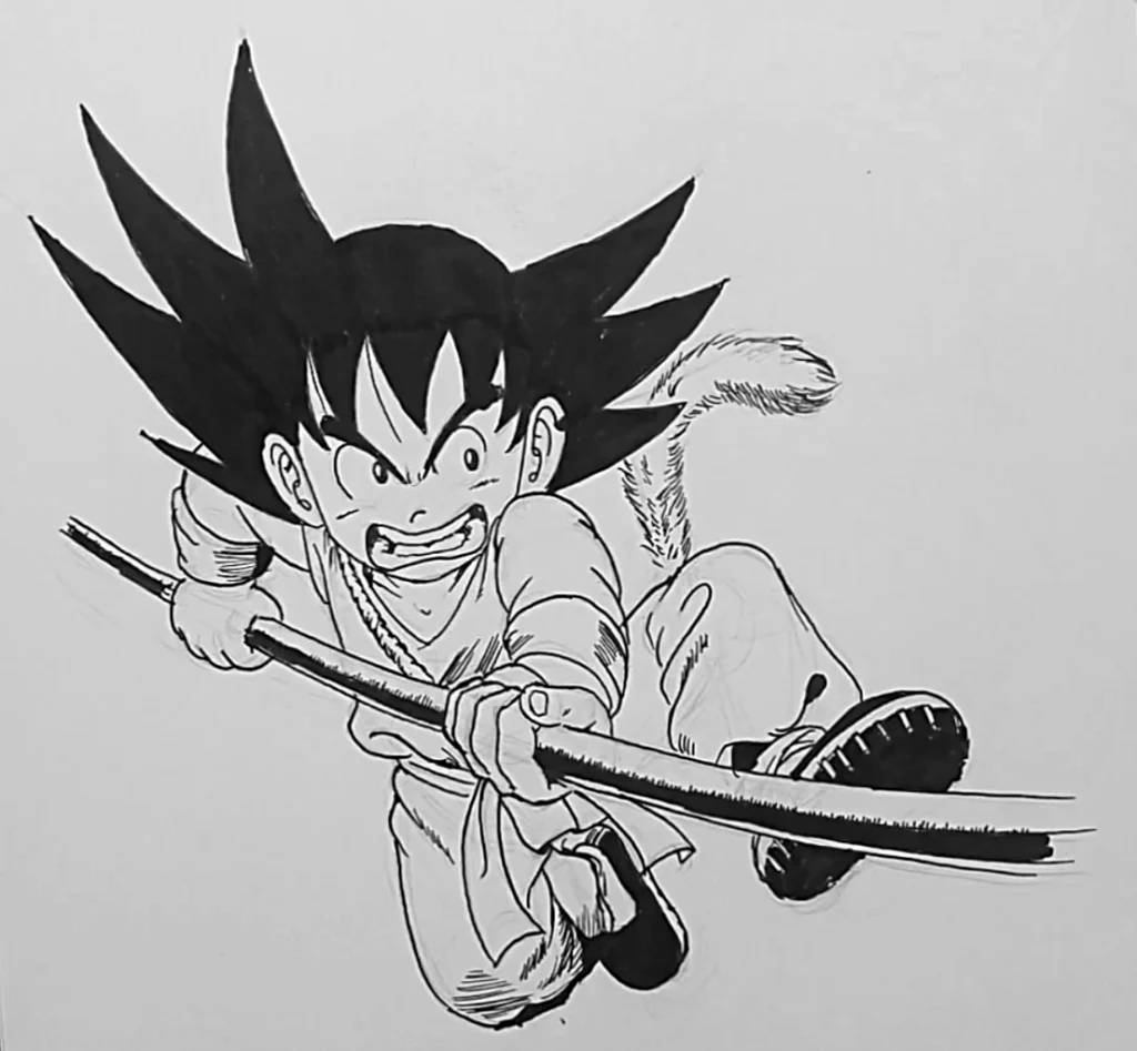 Como desenhar o Goku passo 5