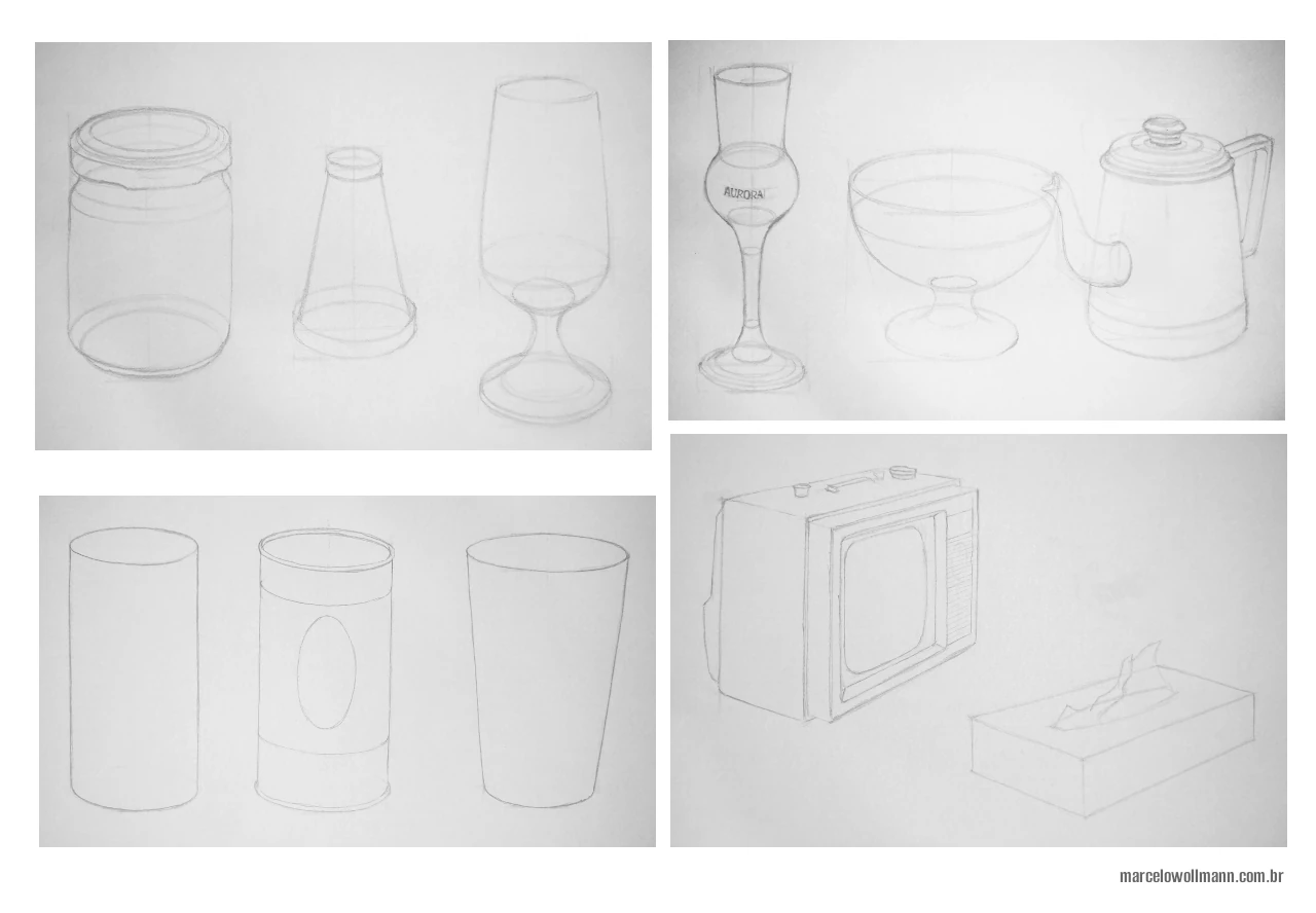 fundamentos do desenho - exemplos formas básicas