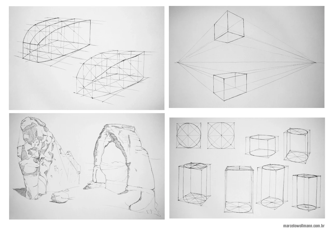 fundamentos do desenho - exemplos perspectiva